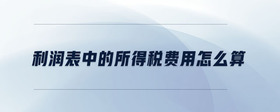利潤表中的所得稅費(fèi)用怎么算