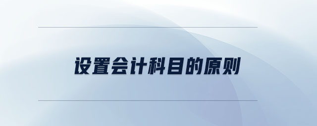 設(shè)置會計科目的原則