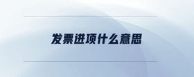 發(fā)票進(jìn)項(xiàng)什么意思