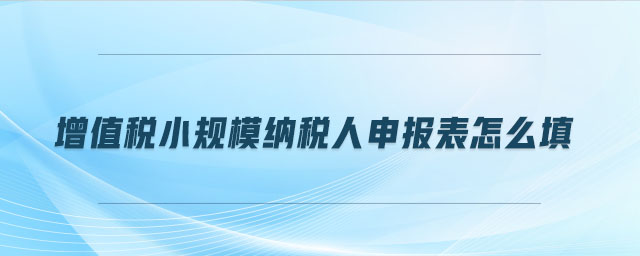 增值稅小規(guī)模納稅人申報(bào)表怎么填