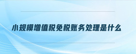 小規(guī)模增值稅免稅賬務(wù)處理是什么