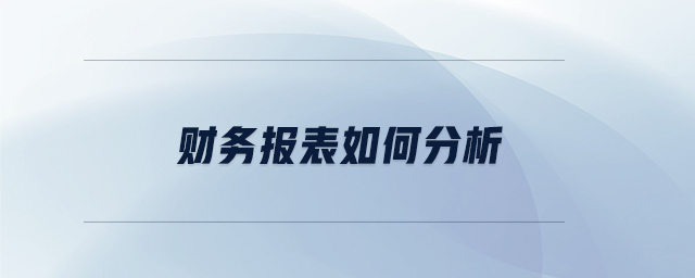 財(cái)務(wù)報(bào)表如何分析