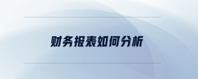財(cái)務(wù)報(bào)表如何分析