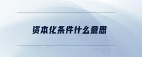資本化條件什么意思