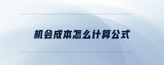 機(jī)會(huì)成本怎么計(jì)算公式