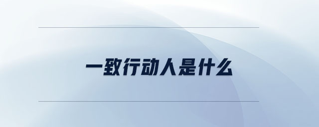 一致行動人是什么