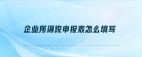 企業(yè)所得稅申報(bào)表怎么填寫