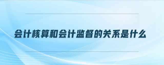 會(huì)計(jì)核算和會(huì)計(jì)監(jiān)督的關(guān)系是什么