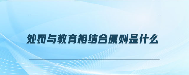 處罰與教育相結(jié)合原則是什么