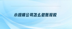 小規(guī)模公司怎么做賬報(bào)稅