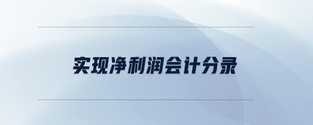 實現(xiàn)凈利潤會計分錄
