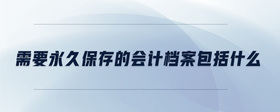 需要永久保存的會(huì)計(jì)檔案包括什么