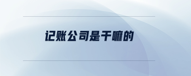 記賬公司是干嘛的