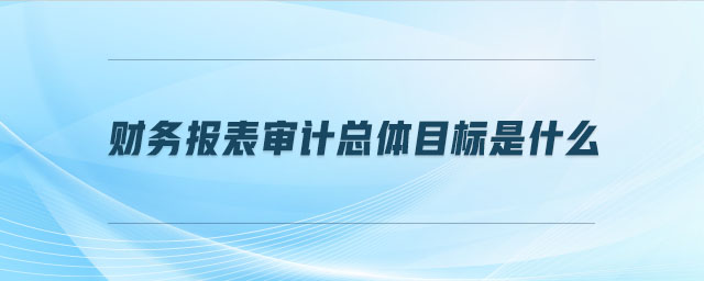 財(cái)務(wù)報(bào)表審計(jì)總體目標(biāo)是什么