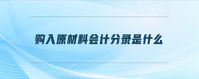 購(gòu)入原材料會(huì)計(jì)分錄是什么