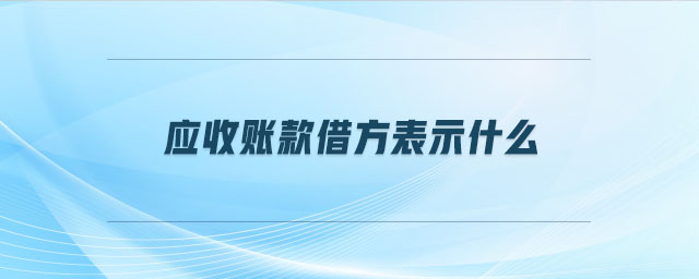 應收賬款借方表示什么