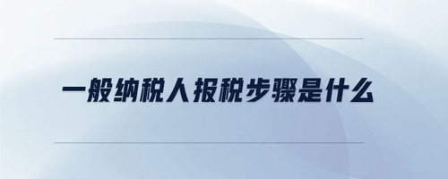 一般納稅人報稅步驟是什么
