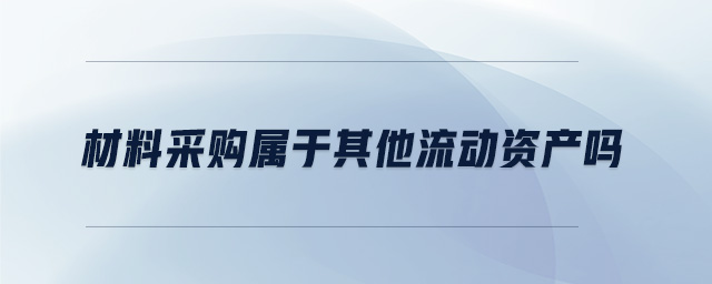 材料采購屬于其他流動(dòng)資產(chǎn)嗎
