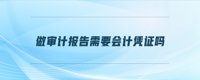 做審計(jì)報(bào)告需要會(huì)計(jì)憑證嗎