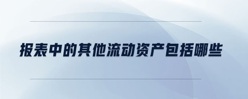 報(bào)表中的其他流動(dòng)資產(chǎn)包括哪些