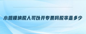 小規(guī)模納稅人可以開專票嗎稅率是多少