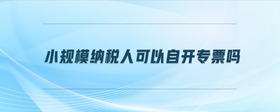 小規(guī)模納稅人可以自開專票嗎