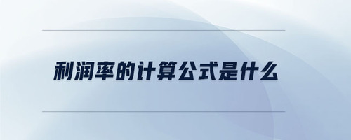 利潤率的計算公式是什么