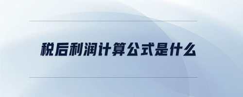 稅后利潤計算公式是什么