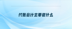 代賬會(huì)計(jì)主要做什么