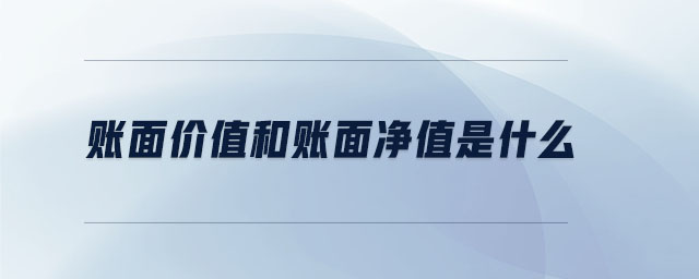 賬面價(jià)值和賬面凈值是什么