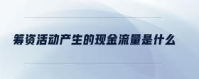 籌資活動(dòng)產(chǎn)生的現(xiàn)金流量是什么