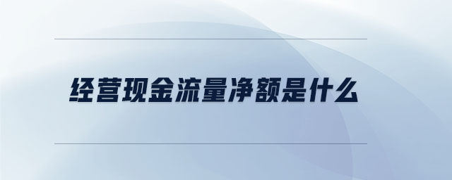 經(jīng)營(yíng)現(xiàn)金流量?jī)纛~是什么