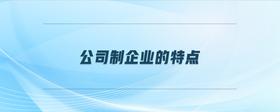 公司制企業(yè)的特點(diǎn)