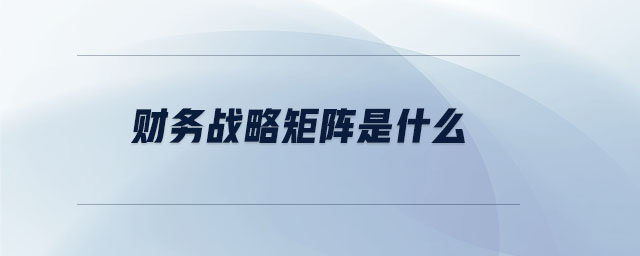 財務戰(zhàn)略矩陣是什么