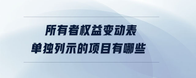 所有者權(quán)益變動表單獨列示的項目有哪些