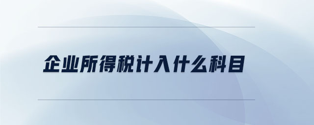 企業(yè)所得稅計(jì)入什么科目