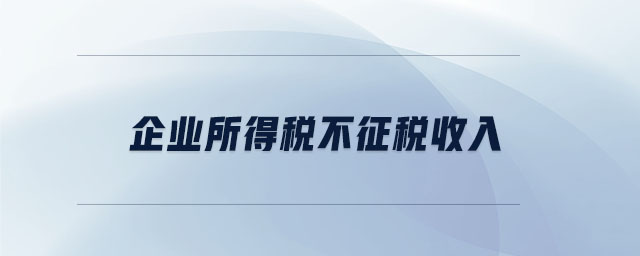 企業(yè)所得稅不征稅收入