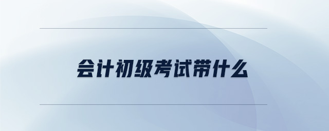 會計初級考試帶什么
