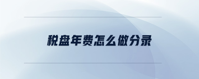 稅盤年費(fèi)怎么做分錄