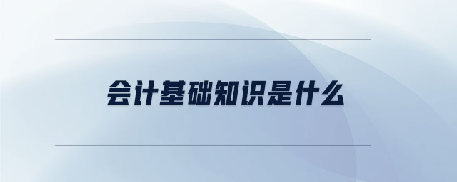 會計基礎知識是什么