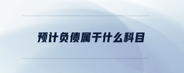 預(yù)計負債屬于什么科目