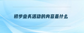 初步業(yè)務活動的內容是什么