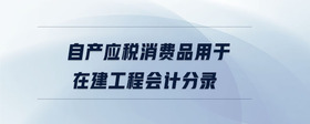 自產(chǎn)應(yīng)稅消費品用于在建工程會計分錄