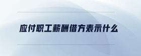 應(yīng)付職工薪酬借方表示什么