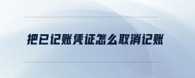 把已記賬憑證怎么取消記賬