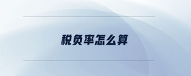 稅負(fù)率怎么算
