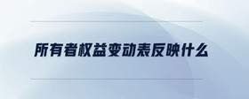 所有者權(quán)益變動(dòng)表反映什么