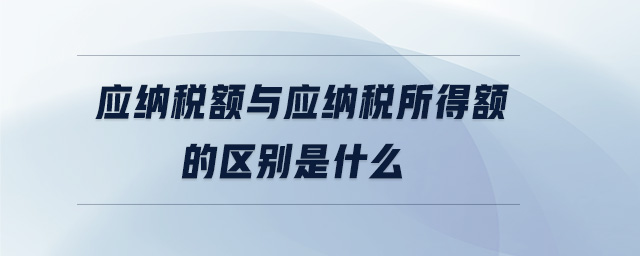 應(yīng)納稅額與應(yīng)納稅所得額的區(qū)別是什么
