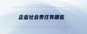 企業(yè)社會(huì)責(zé)任有哪些