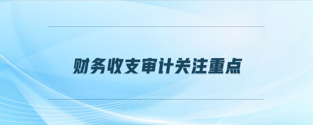 財務收支審計關注重點